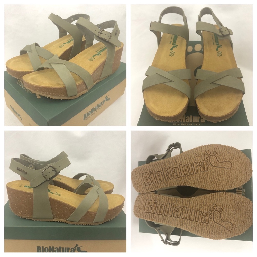 BioNatura 24 Fregene IMB Nubuck Wedge Sandals